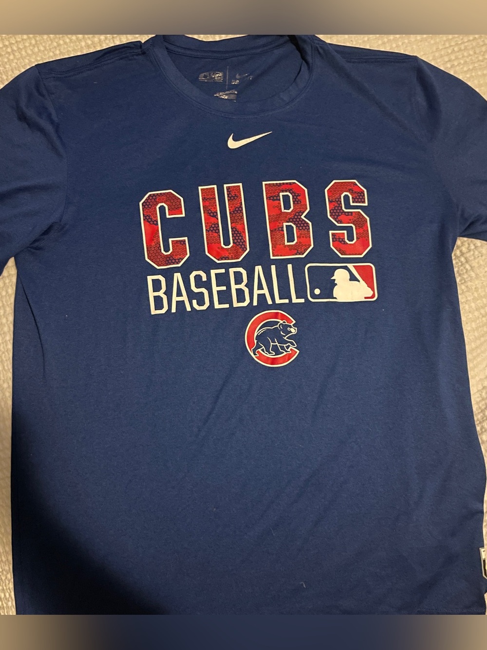 Nike Dri-Fit Blue Authentic MLB Chicago Cubs Mens Size-M